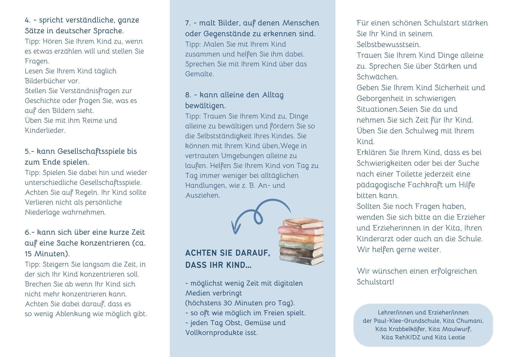 Flyer Einschulung 2